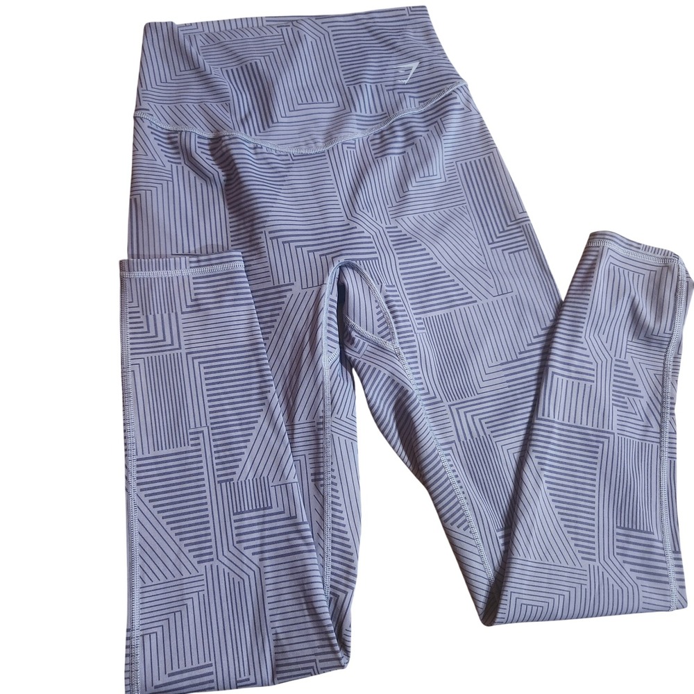 Gymshark Purple Geometric Maze Print High Waisted Leggings B3A6M Mens Small